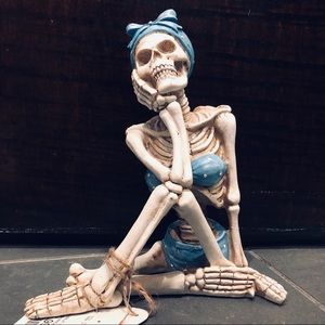 Halloween Lady Skeleton Bikini Stone Decor Accent